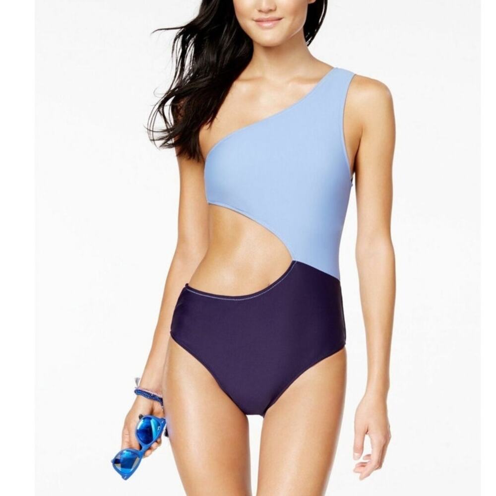 Jessica Simpson Chop Change One Shoulder One Piece Swimsuit Size L Large NWT - Picture 7 of 7